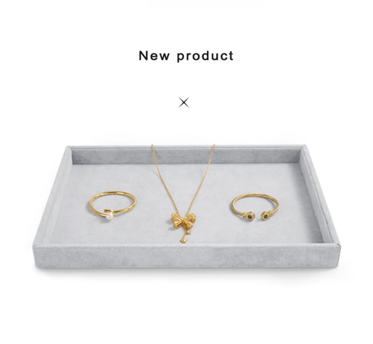 Oirlv 24 Grid Ice Velvet Jewelry Drawer Organizer Tray Stackable Jewelry Tray for Ring Earring Necklace Bracelet Storage Display