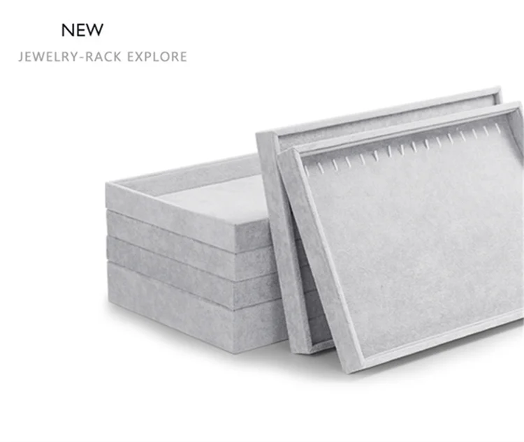 Oirlv 24 Grid Ice Velvet Jewelry Drawer Organizer Tray Stackable Jewelry Tray for Ring Earring Necklace Bracelet Storage Display