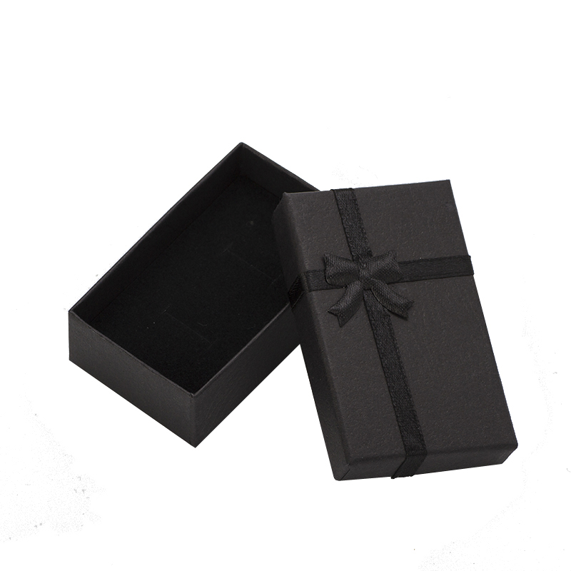 32pcs Jewelry Box 8x5cm Black Necklace Box for Ring Gift Box Paper Jewellery Box Packaging Bracelet Earring Display with Sponge