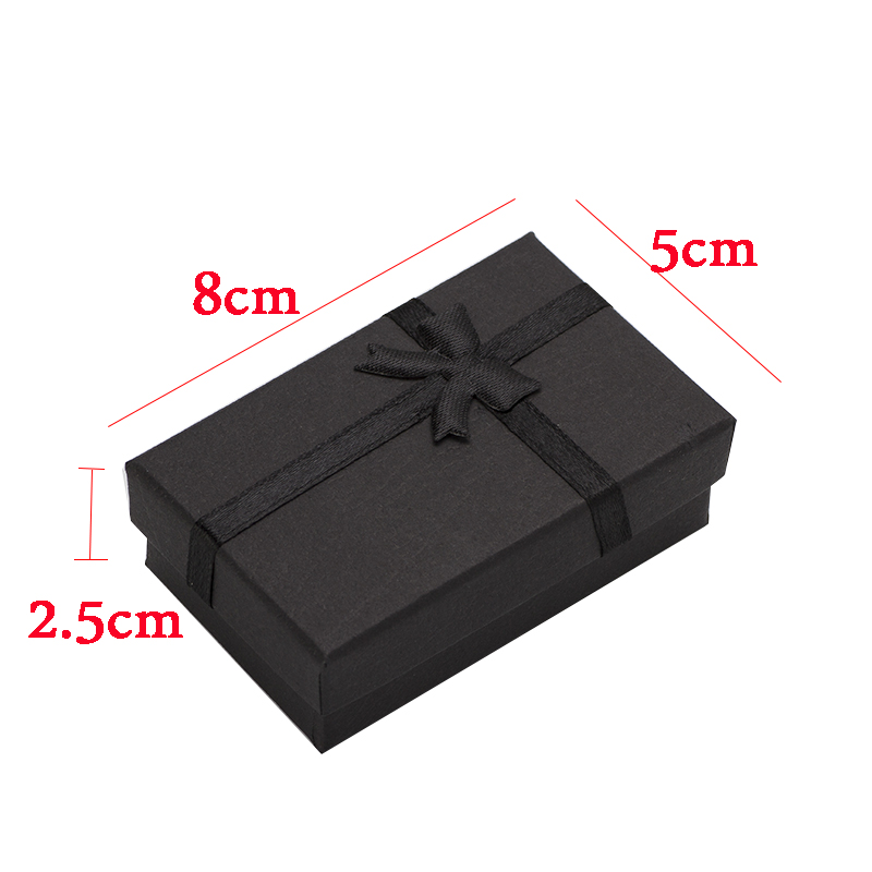 32pcs Jewelry Box 8x5cm Black Necklace Box for Ring Gift Box Paper Jewellery Box Packaging Bracelet Earring Display with Sponge