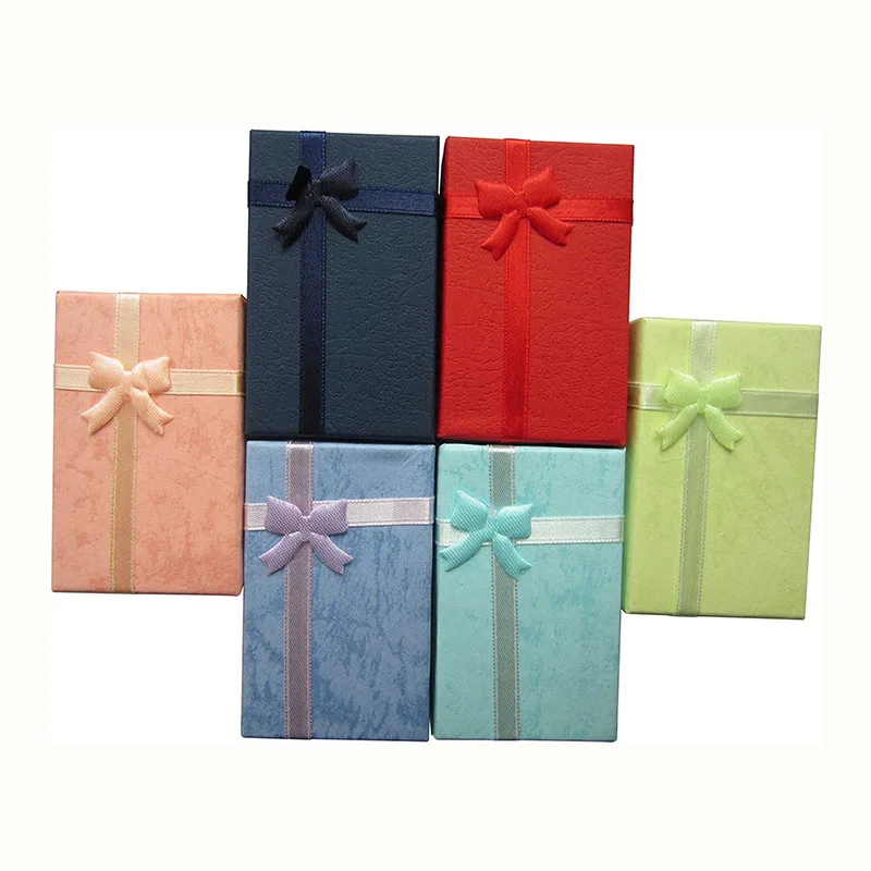 32pcs Jewelry Box 8x5cm Black Necklace Box for Ring Gift Box Paper Jewellery Box Packaging Bracelet Earring Display with Sponge
