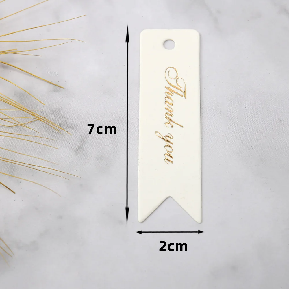 50-100pcs Gold Stamping Thank You Paper Card Tags Black White Black Handmade Gift Wrapping DIY Jewelry Packing Wholesale