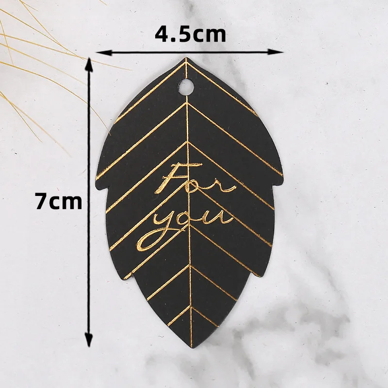 50-100pcs Gold Stamping Thank You Paper Card Tags Black White Black Handmade Gift Wrapping DIY Jewelry Packing Wholesale