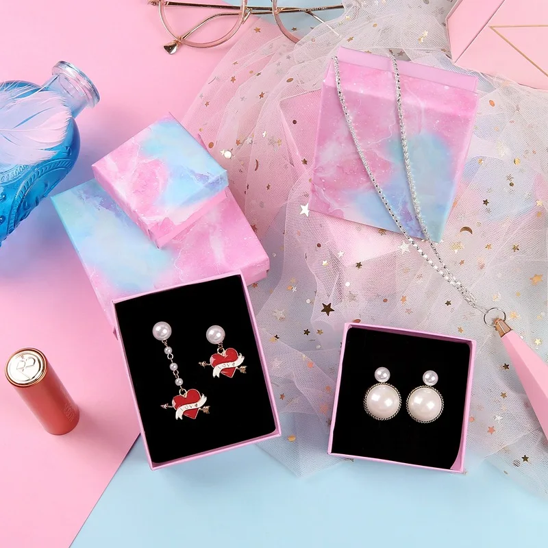 24Pcs Jewelry Paper Box Present Rings Earrings Pendant Protection Packaging Display Christmas Gift Box for Women Can Custom logo