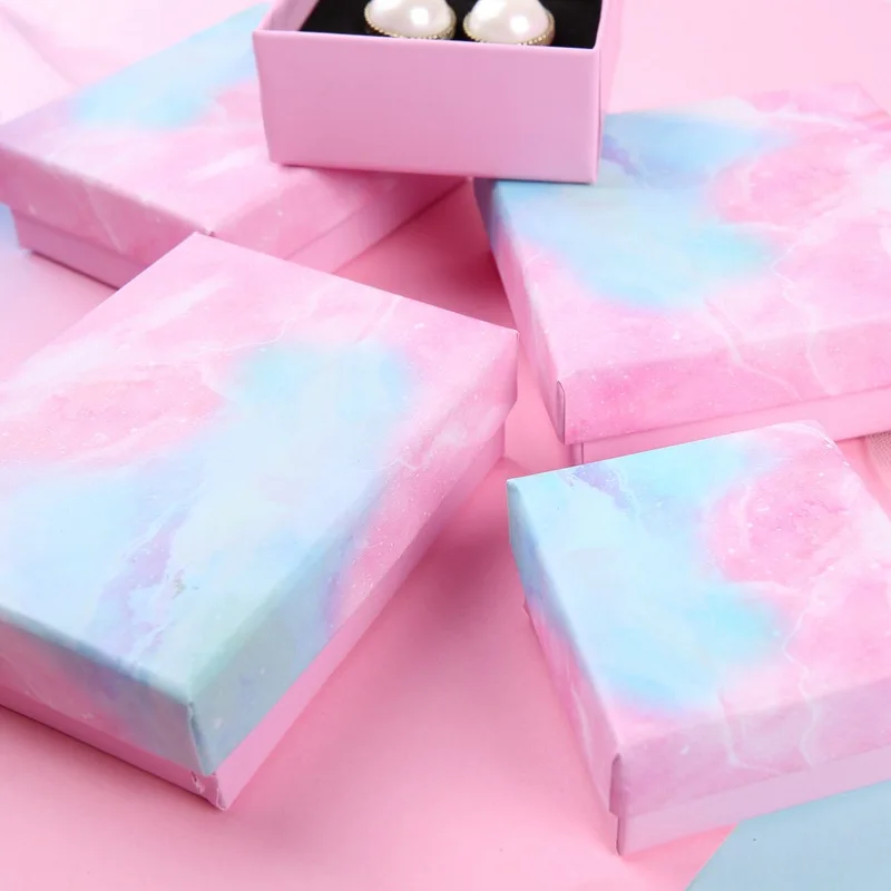24Pcs Jewelry Paper Box Present Rings Earrings Pendant Protection Packaging Display Christmas Gift Box for Women Can Custom logo