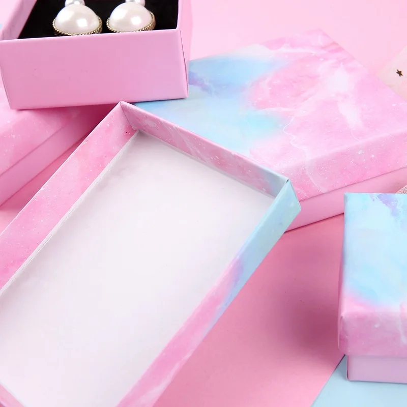24Pcs Jewelry Paper Box Present Rings Earrings Pendant Protection Packaging Display Christmas Gift Box for Women Can Custom logo