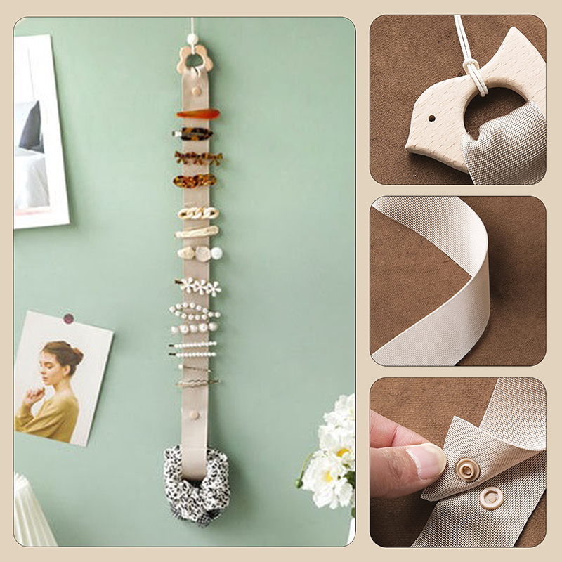 Cute Wooden Animal Baby Hair Clips Hanging Holder Princess Girl Hairpin Headband Storage Pendant Jewelry Organizer Wall Ornament