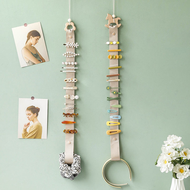 Cute Wooden Animal Baby Hair Clips Hanging Holder Princess Girl Hairpin Headband Storage Pendant Jewelry Organizer Wall Ornament
