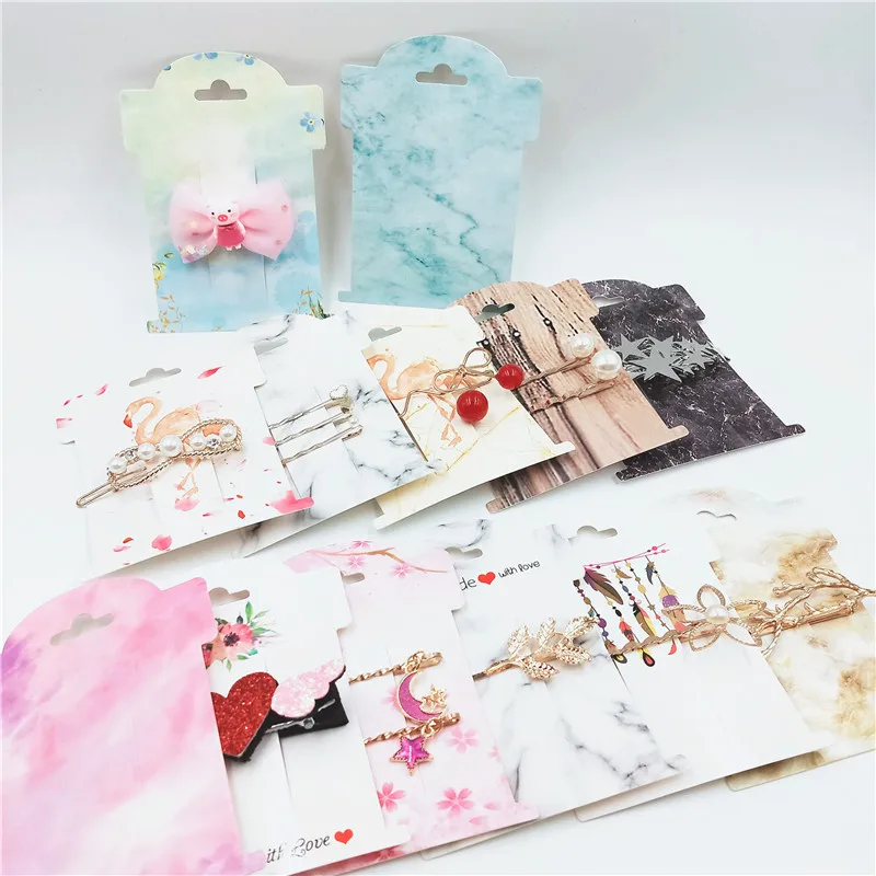 100pcs Multi-style Hair Clip Card 11*8cm Hair Accessories Jewelry Display Card New Arrival Hair Clip Packaging Classic Cards