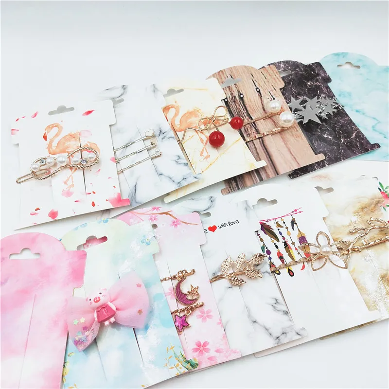100pcs Multi-style Hair Clip Card 11*8cm Hair Accessories Jewelry Display Card New Arrival Hair Clip Packaging Classic Cards