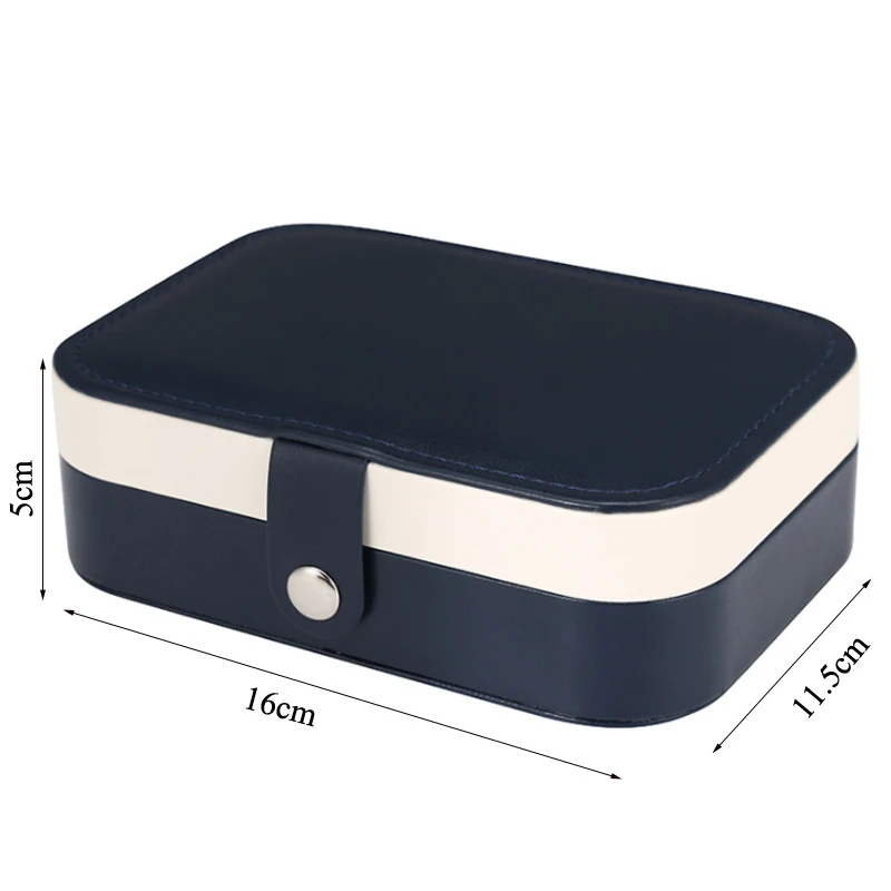 Trendy Portable Jewelry Box Jewelry Organizer Display Travel Jewelry Case Boxes Button Leather Storage Zipper Jewelers Joyero