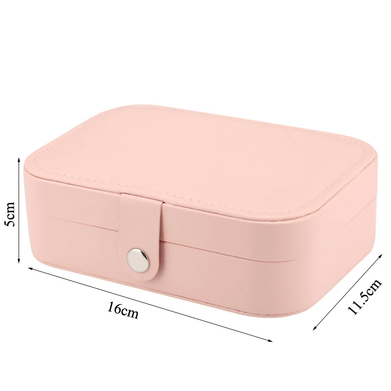 Trendy Portable Jewelry Box Jewelry Organizer Display Travel Jewelry Case Boxes Button Leather Storage Zipper Jewelers Joyero