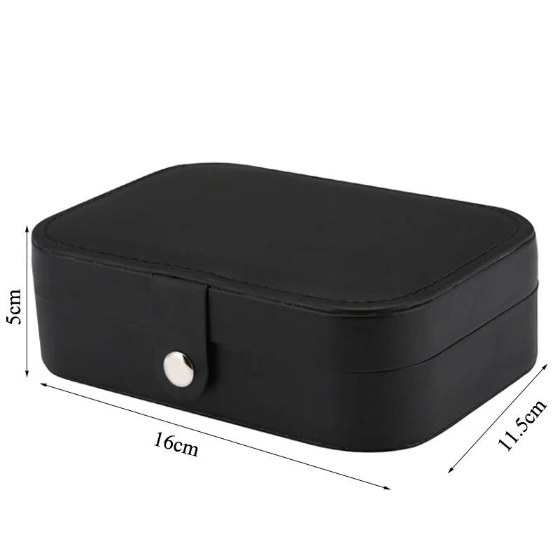 Trendy Portable Jewelry Box Jewelry Organizer Display Travel Jewelry Case Boxes Button Leather Storage Zipper Jewelers Joyero