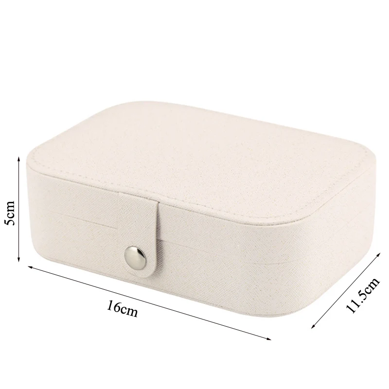 Trendy Portable Jewelry Box Jewelry Organizer Display Travel Jewelry Case Boxes Button Leather Storage Zipper Jewelers Joyero