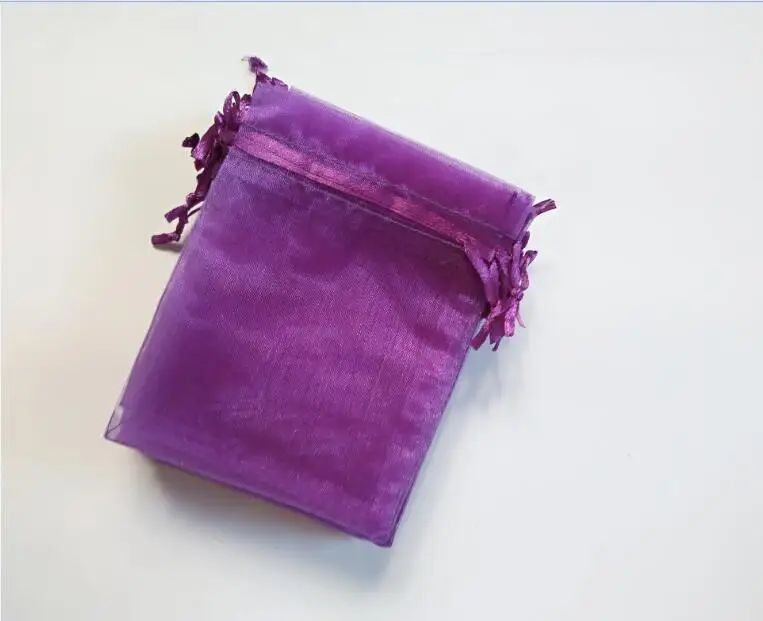 100pcs/lot Dark Purple Large/Small Organza Bags Wedding Pouches Jewelry Packaging Bags Nice Gift Bag Party Decoration Supplies