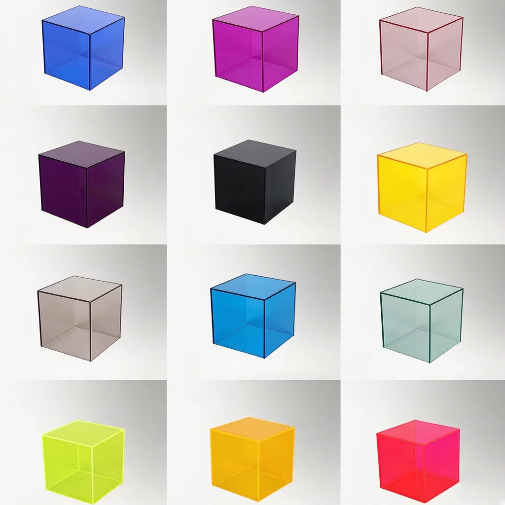 Colorful 8x8cm Acrylic Box Jewelry Display Stand Organizer , Jewelry Cosmetics Perfume Riser Case, Doll Toy Showcase Rack