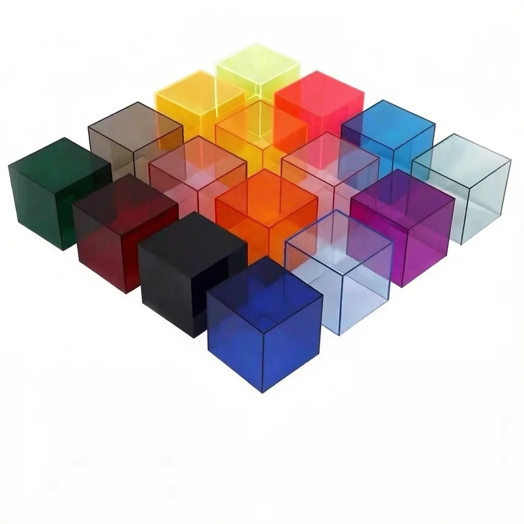 Colorful 8x8cm Acrylic Box Jewelry Display Stand Organizer , Jewelry Cosmetics Perfume Riser Case, Doll Toy Showcase Rack