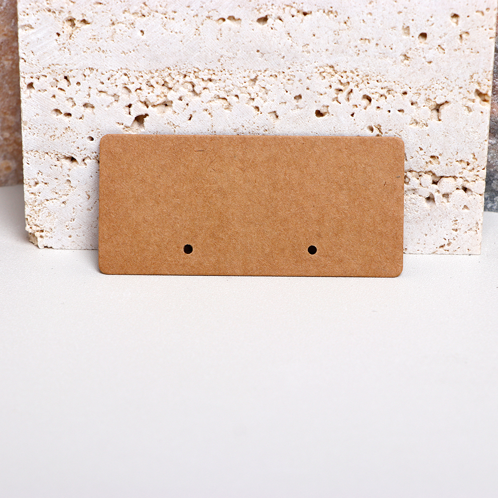 50PCS 6.5x3cm 2 Holes Blank Horizenal Display Cards For Stud Earrings Drop Jewelry Cardboard Small Businesses Packaging Supplies