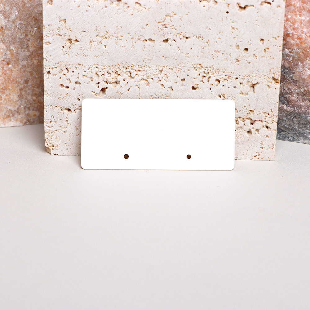 50PCS 6.5x3cm 2 Holes Blank Horizenal Display Cards For Stud Earrings Drop Jewelry Cardboard Small Businesses Packaging Supplies