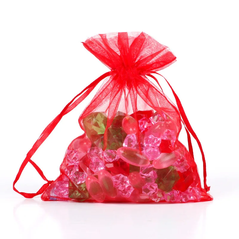 RE Wholesale 11X16 15X20 17X23cm 20x30cm Jewelry Drawable Organza Bags Wedding Decoration Party Packaging Pouches Gift Bags