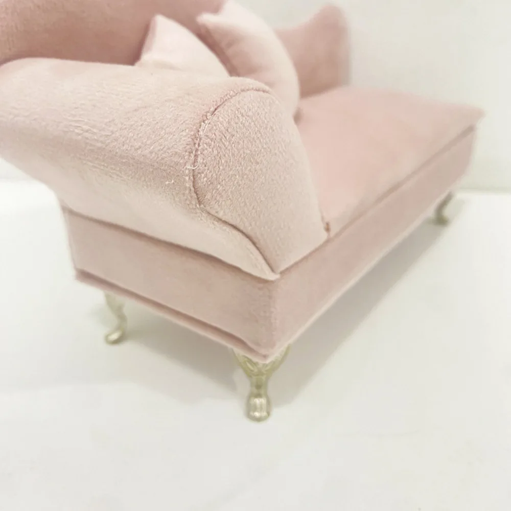 Dutch Velvet Sofa Shaped Jewelry Box Bracelet Pink Mini Couch Earrings Ring Display Stand with Mirror Elegant House Furniture