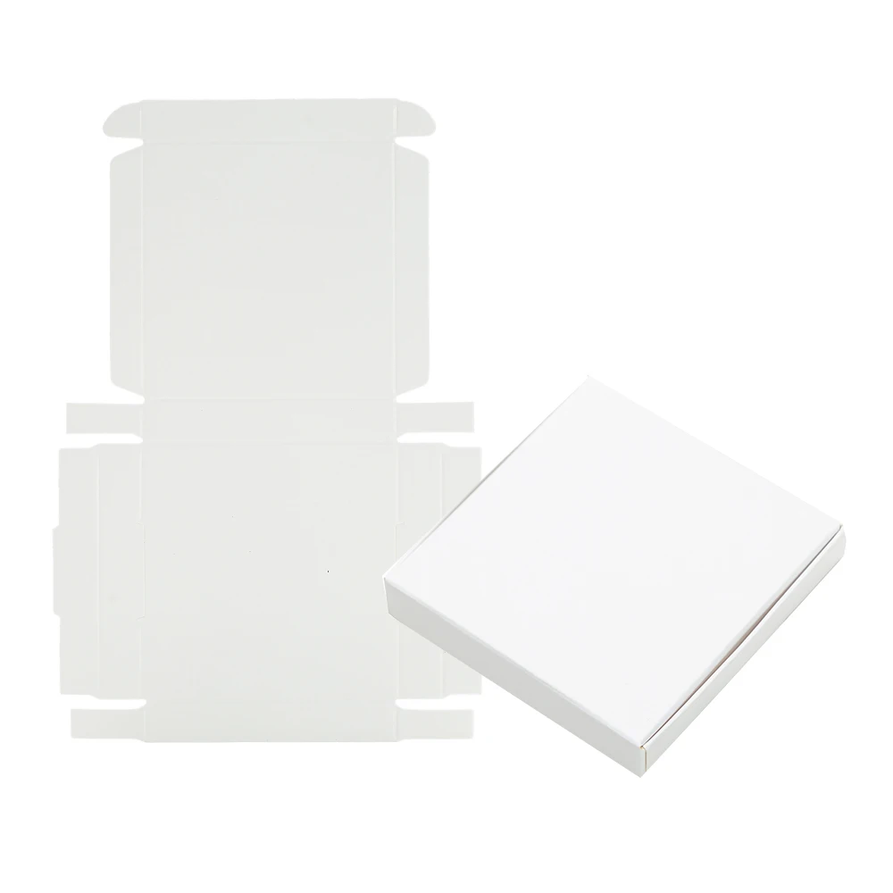 30PCS White Black Kraft Paper Jewelry Gift Box Package Holder Storage For Earring Necklace Accessories Wedding Wholesale Bulk