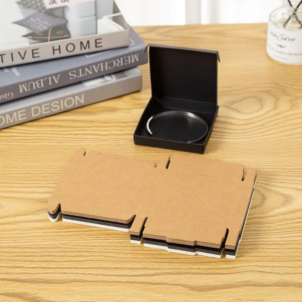 30PCS White Black Kraft Paper Jewelry Gift Box Package Holder Storage For Earring Necklace Accessories Wedding Wholesale Bulk