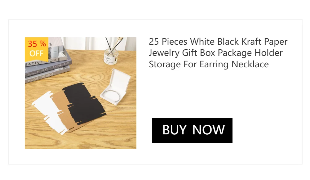 30PCS White Black Kraft Paper Jewelry Gift Box Package Holder Storage For Earring Necklace Accessories Wedding Wholesale Bulk