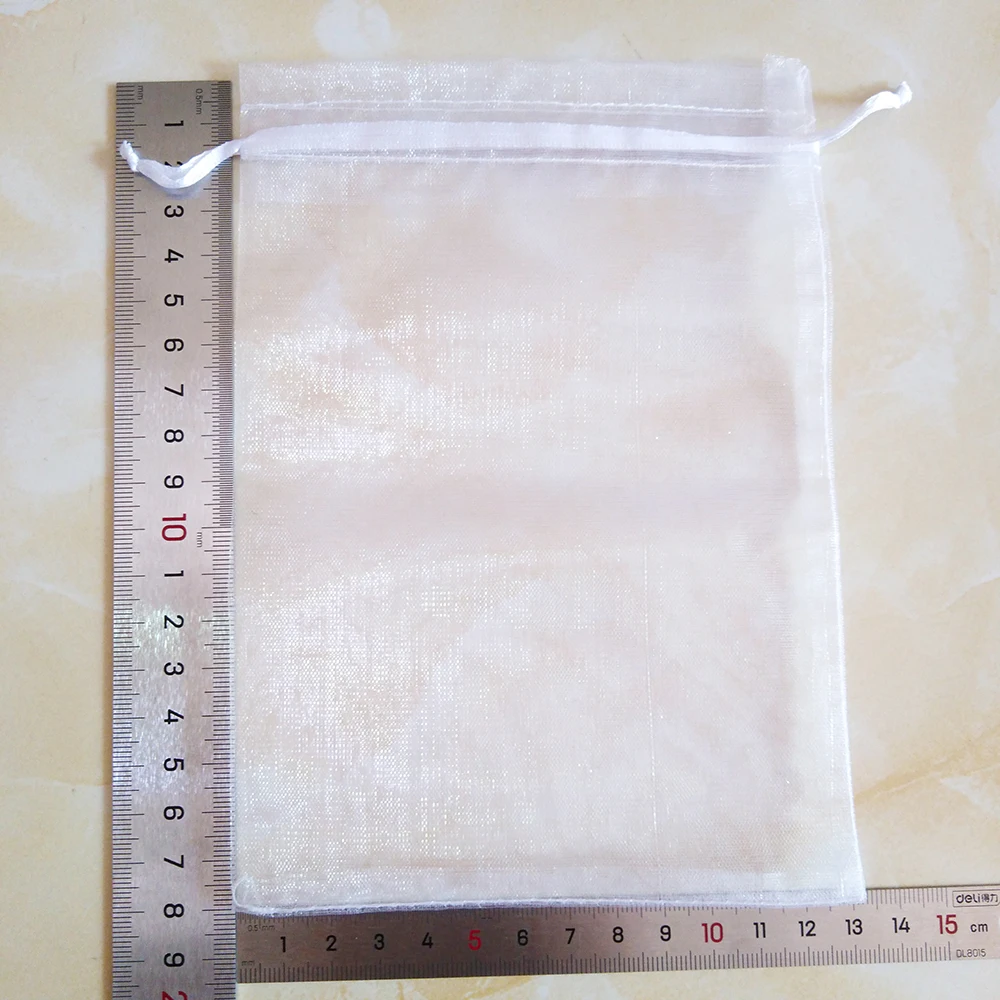 500pcs Organza Bags 5x7 7x9 9x12 10x15 13x18cm Wedding Party Christmas Favor Drawstring Gift Bag Jewelry Packaging Bags Pouch