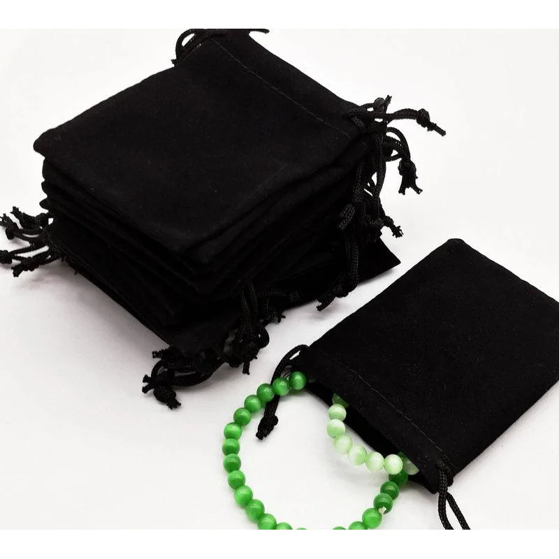 100PCS 5x7 7x9 10x12 Velvet Dust Pouch Jewelry Bag Black Gift Large Earphone Red Blue Pink Colors Cotton Rope Drawstring Pocket