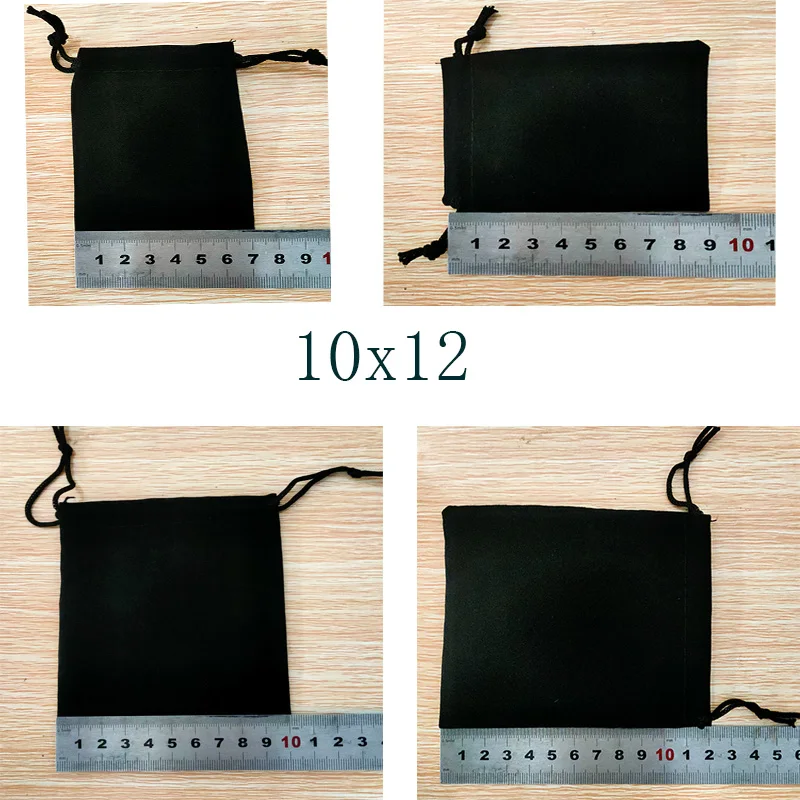 100PCS 5x7 7x9 10x12 Velvet Dust Pouch Jewelry Bag Black Gift Large Earphone Red Blue Pink Colors Cotton Rope Drawstring Pocket