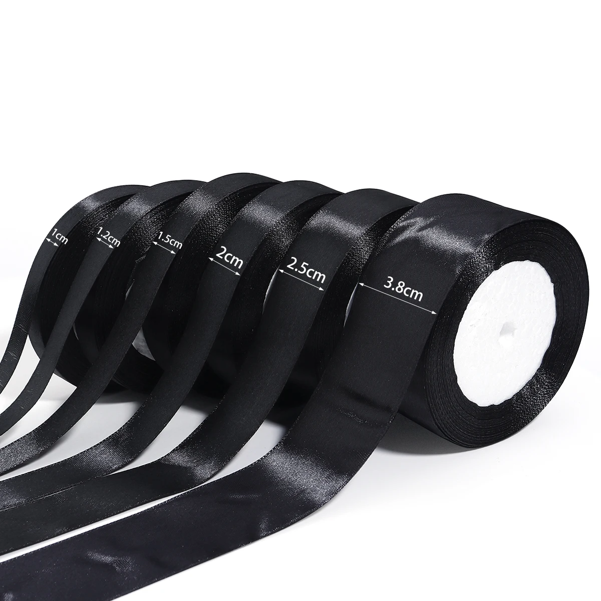 25Yards/Roll Black Satin Ribbons for Wedding Christmas Party Decorations DIY Bow Craft Ribbons Card Gifts Wrapping Supplies