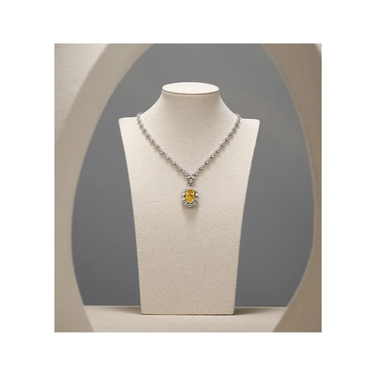 Oirlv Mannequin Linen Necklace Pendant Chain Jewelry Bust Neck Display Stand Jewelry Holder Necklace Pendant Window Display Prop