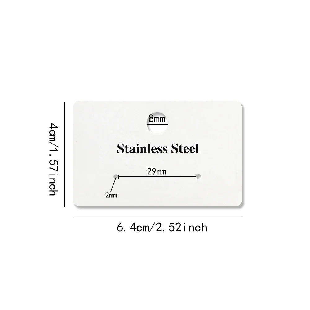 50/100pcs 6.4x4cm Paper Display Cards Stainless Steel Earring Package Jewelry Box Bag Holder Stand Storage Package Wholesale
