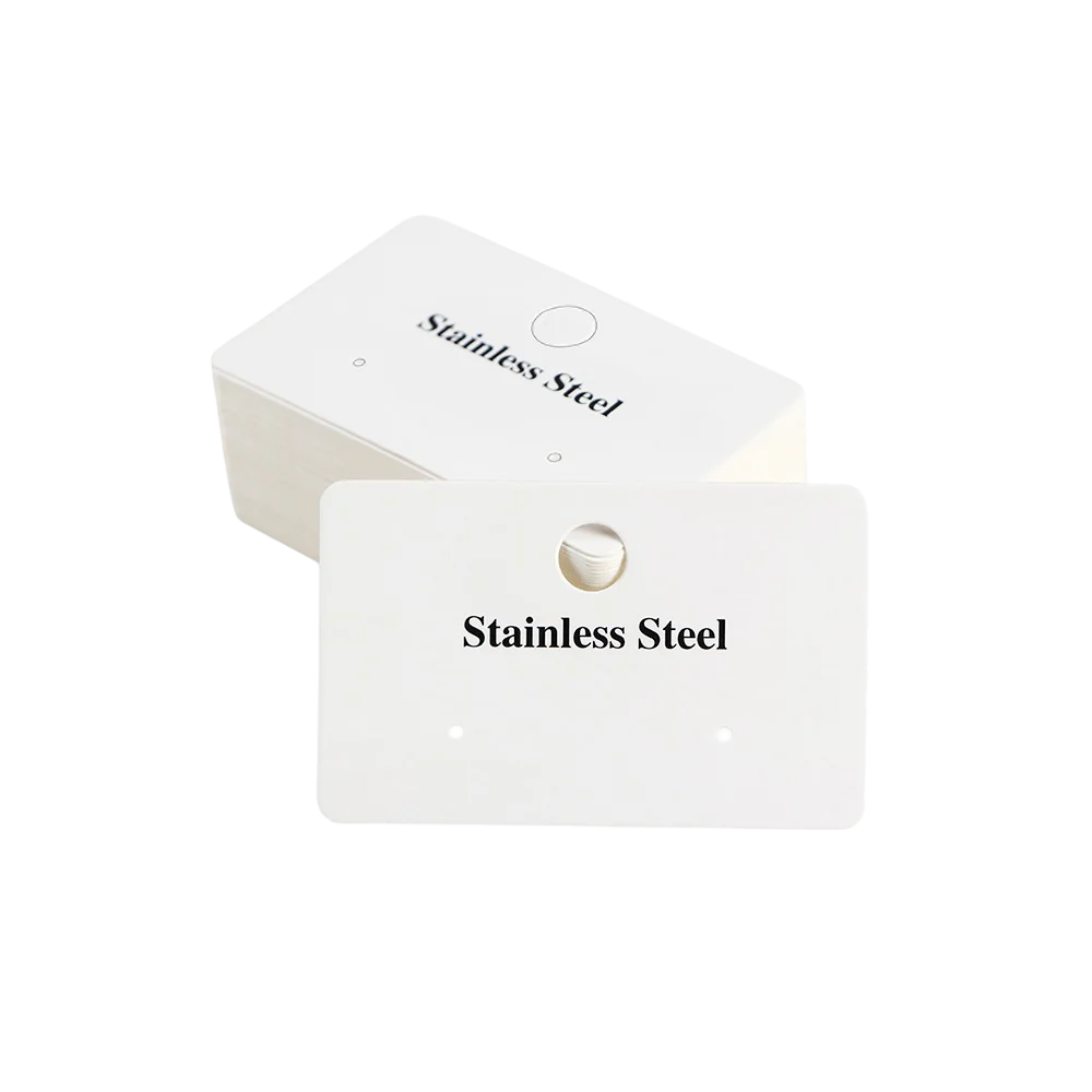 50/100pcs 6.4x4cm Paper Display Cards Stainless Steel Earring Package Jewelry Box Bag Holder Stand Storage Package Wholesale