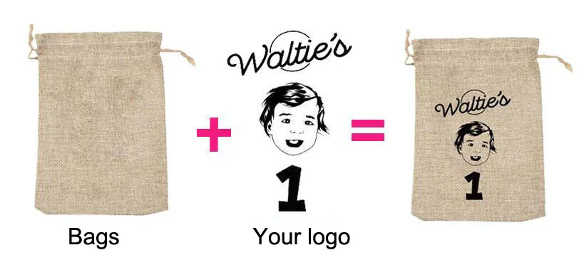 50pcs/lot Drawstring Gift Pouches Linen Bags For Jewelry Wedding Party Christmas Packaging Custom Logo 7*9 8*10 10*14 13*18cm