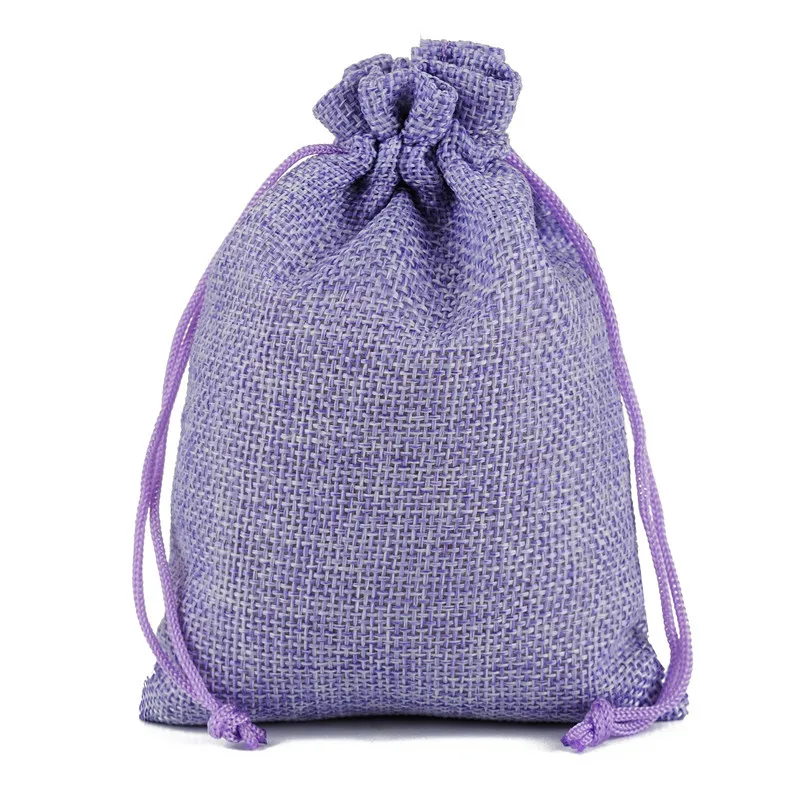 50pcs/lot Drawstring Gift Pouches Linen Bags For Jewelry Wedding Party Christmas Packaging Custom Logo 7*9 8*10 10*14 13*18cm
