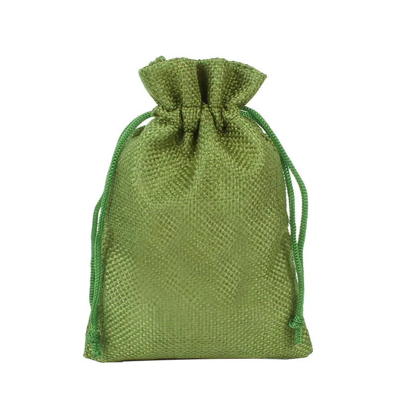 50pcs/lot Drawstring Gift Pouches Linen Bags For Jewelry Wedding Party Christmas Packaging Custom Logo 7*9 8*10 10*14 13*18cm