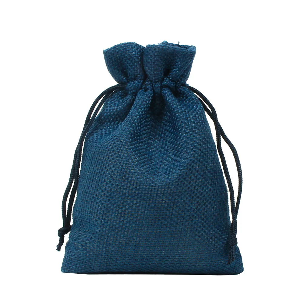 50pcs/lot Drawstring Gift Pouches Linen Bags For Jewelry Wedding Party Christmas Packaging Custom Logo 7*9 8*10 10*14 13*18cm