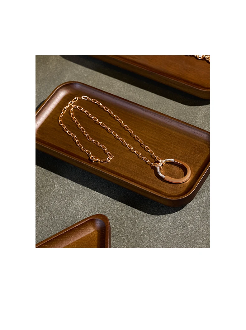 Oirlv Wooden Jewelry Ring Earring Holder Dish Decorative Small Wood Storage Tray For Rings Earrings Bracelets Jewelry Organizer