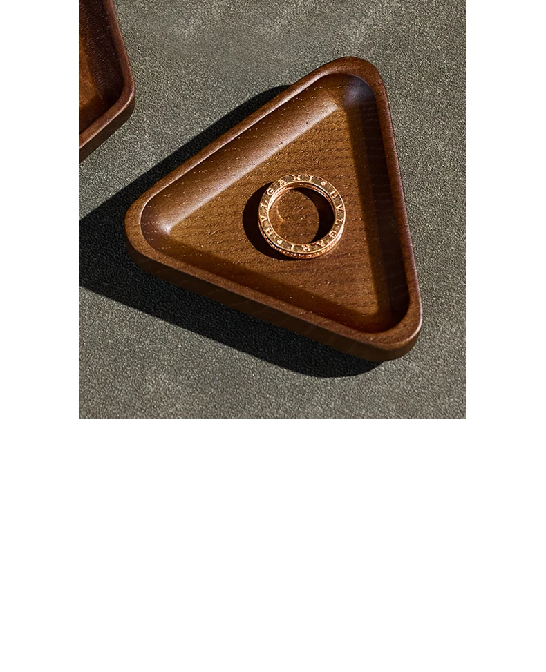 Oirlv Wooden Jewelry Ring Earring Holder Dish Decorative Small Wood Storage Tray For Rings Earrings Bracelets Jewelry Organizer