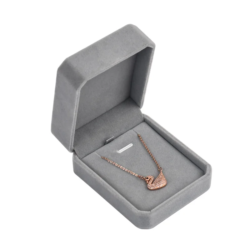 High-grade Velvet Jewelry Box Ring Necklace Bracelet Storage Gift Packaging Box Grey Exquisite Jewelry Organizer Box Joyero