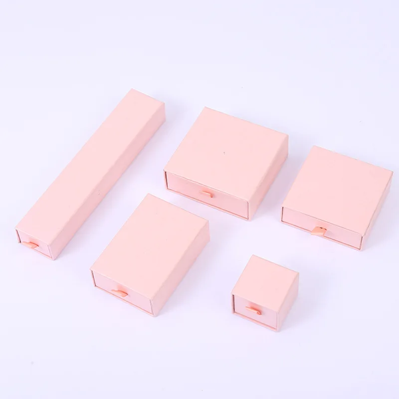 12Pcs Kraft Jewelry Packaging Drawer Boxes Ring Earrings Necklace Pendant Jewelry Accessories Organozer Packaging Display Case