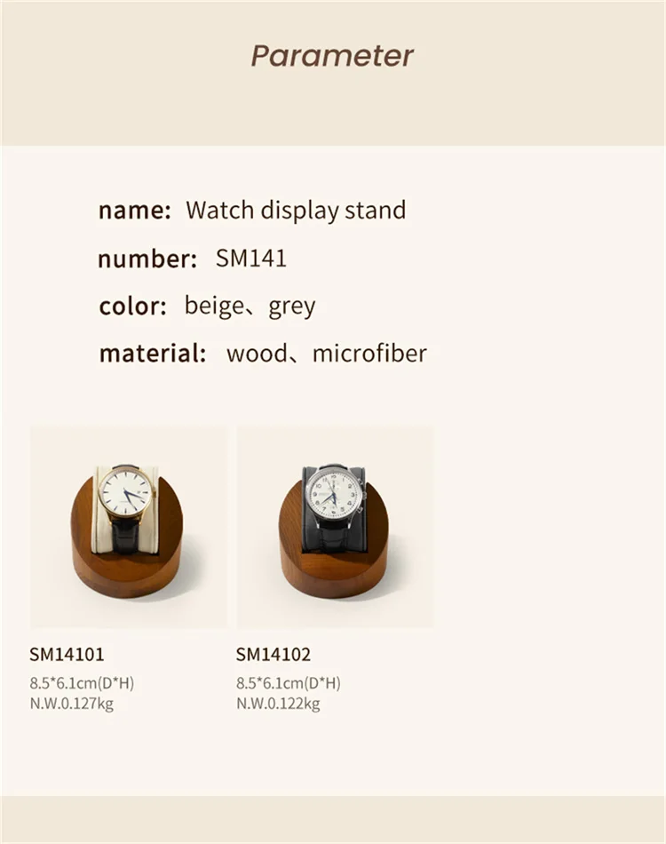 WoodTen Single Watch Display Stand With Pillow Wooden Wrist Watch Rack Storage Watch Stents Jewelry Organizer Watch Display Prop