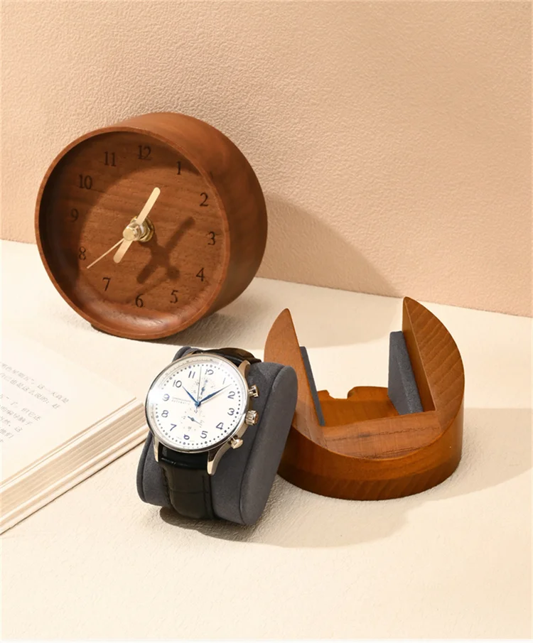 WoodTen Single Watch Display Stand With Pillow Wooden Wrist Watch Rack Storage Watch Stents Jewelry Organizer Watch Display Prop