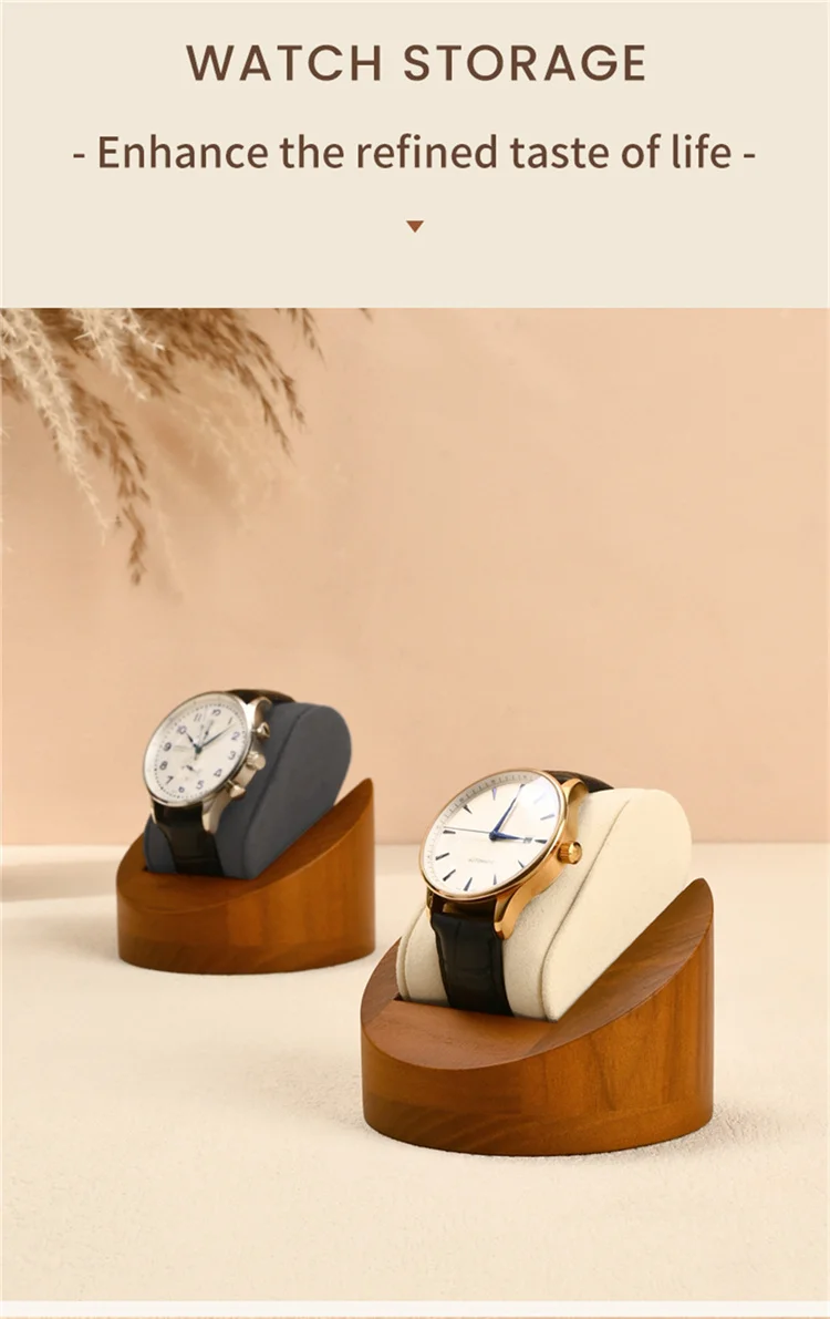 WoodTen Single Watch Display Stand With Pillow Wooden Wrist Watch Rack Storage Watch Stents Jewelry Organizer Watch Display Prop