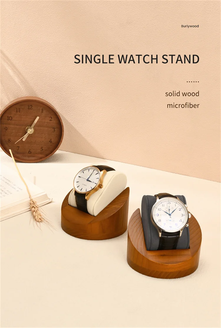 WoodTen Single Watch Display Stand With Pillow Wooden Wrist Watch Rack Storage Watch Stents Jewelry Organizer Watch Display Prop