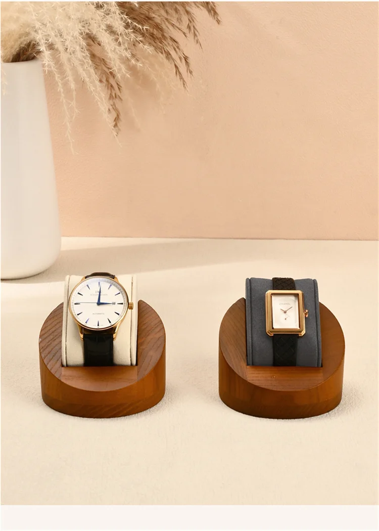 WoodTen Single Watch Display Stand With Pillow Wooden Wrist Watch Rack Storage Watch Stents Jewelry Organizer Watch Display Prop