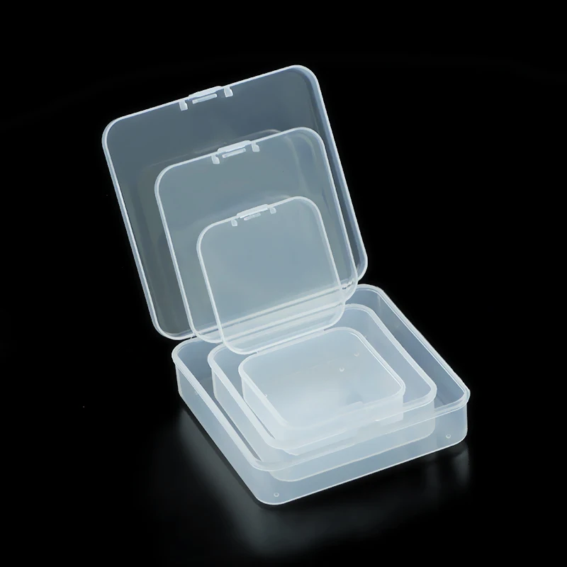 5/7/9CM Plastic Square 1 Grid Transparent Storage Box Earring Ring Jewelry Beads Kits Set Case Container Display DIY Accessories