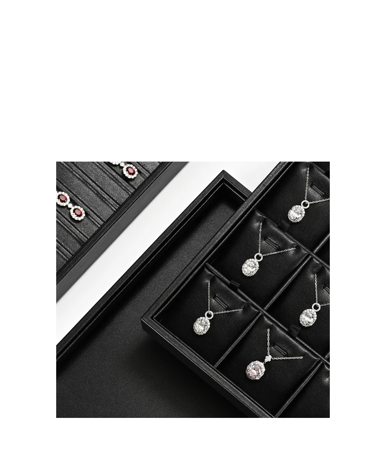Oirlv Jewelry Organizer Leather Jewelry Storage Tray Display Ring Bracelet Necklace Storage Box Showcase Drawer Organizer Trays